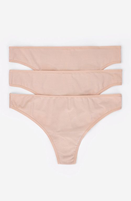 Calzón Pack 3 Women'Secret Colaless Microfibra My Essentials Beige