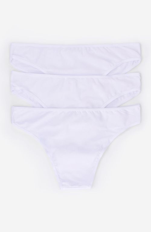 Calzón Pack 3 Women'Secret Brasilero Microfibra My Essentials Blanco