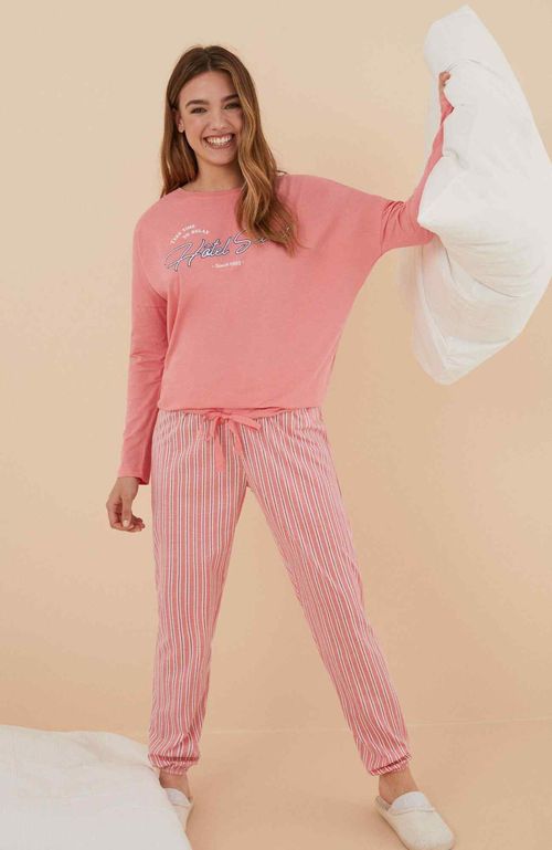 Pijama 100% Algodón Rayas Rosado Women'Secret Lobby