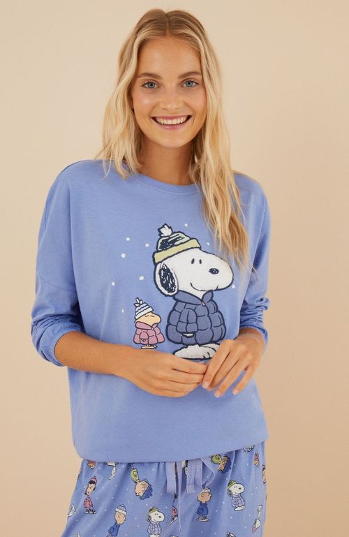 Pijama 100% Algodón Snoopy Azul Women'Secret Licencias Sweater Weather