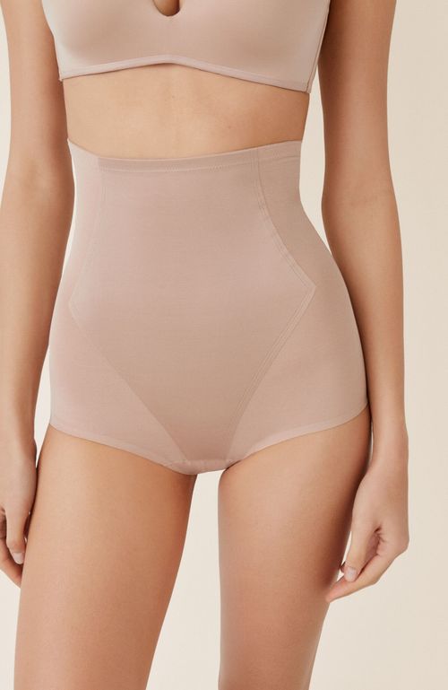 Calzón Alto Moldeador Tul Beige Women'Secret Shape Mesh
