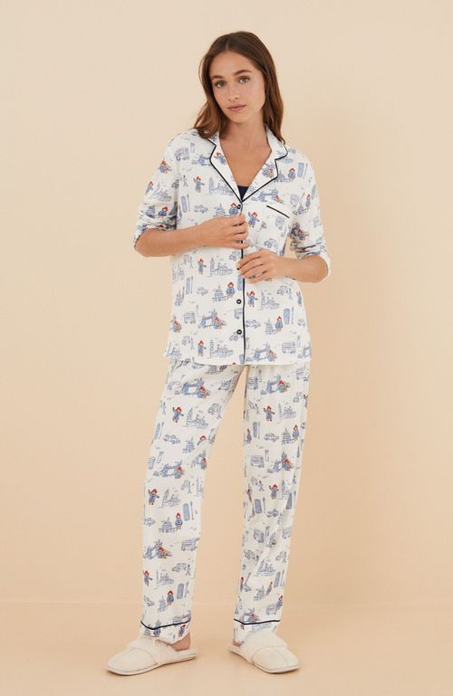 Pijama Camisero 100% Algodón Paddington Blanco Women'Secret Licencias British