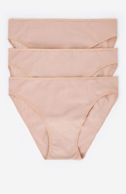 Pack 3 Calzones Bikini Microfibra Beige Women'Secret My Essentials
