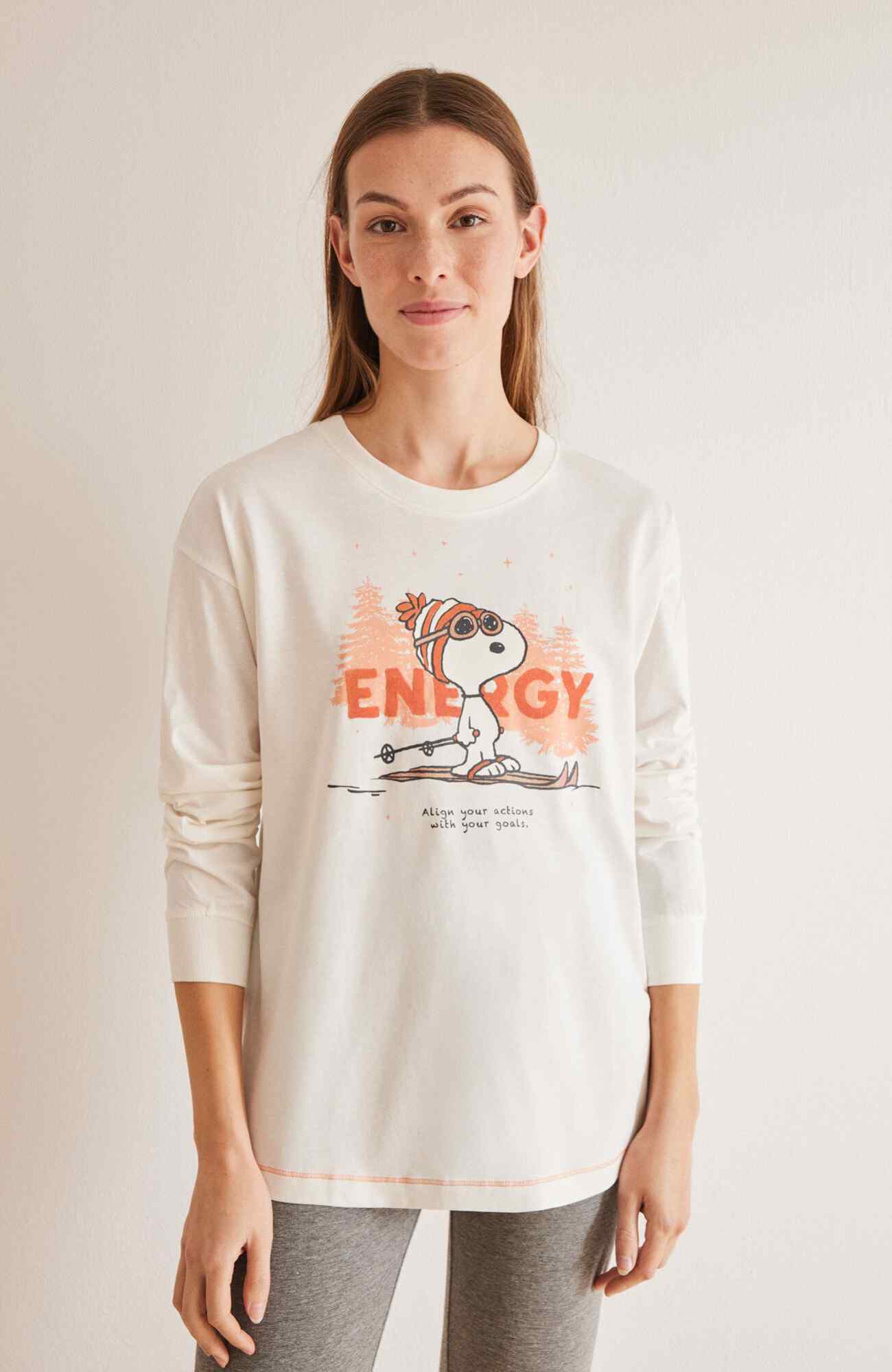 Pigiama Lungo Donna Women'secret Con Stampa Snoopy Per Notti