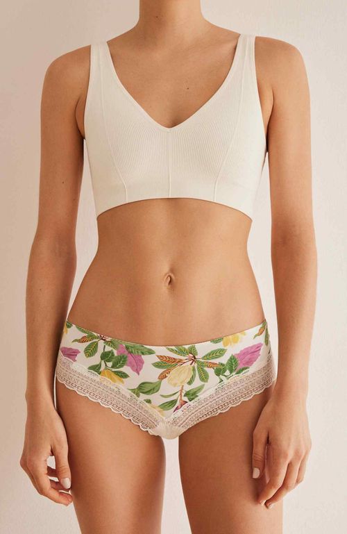 Calzón Ancho Brasileño Encaje Floral Multicolor Women'Secret Third Round