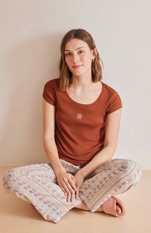 Polera Algodón Café Medio Women'Secret Mix And Match Batik