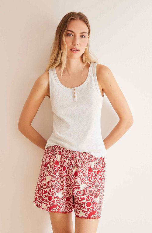 Short Women'Secret Shorts 100% algodón allover conchas Mix And Match Seasides Burdeo