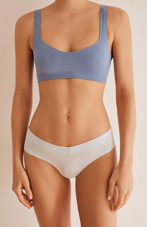 Calzón Brasileño Ancho Frunce Blanco Women'Secret Second Round