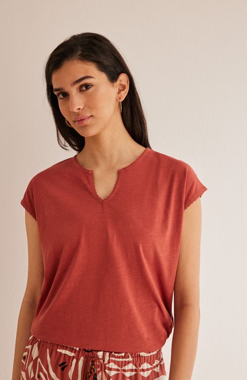 Polera Algodón Rojo Women'Secret Mix And Match Ethnic