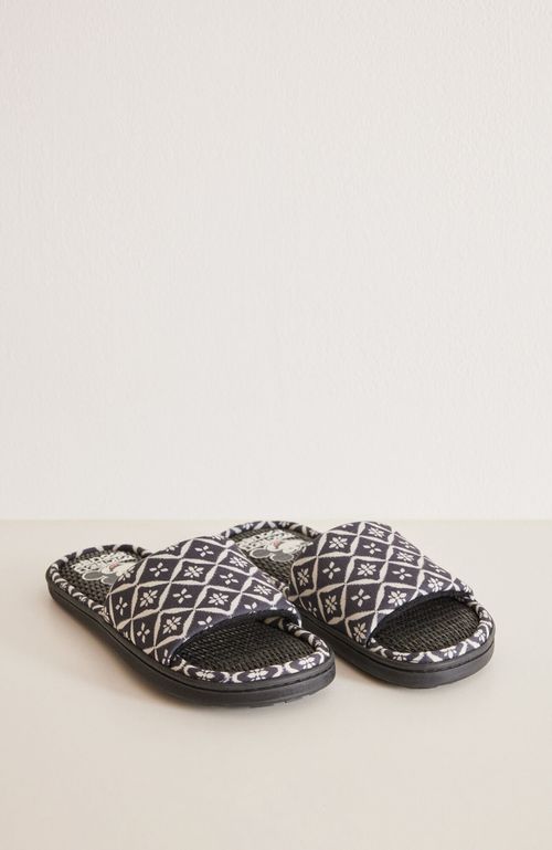 Pantuflas Estampado Étnico Mickey Negro Women'Secret