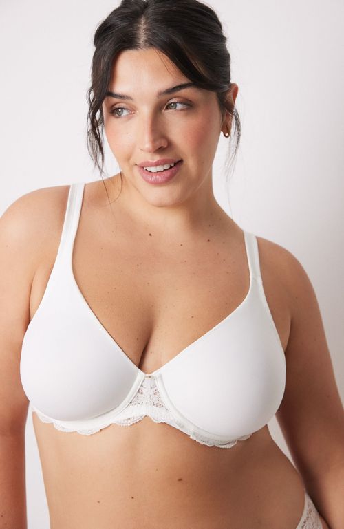 Real Sostén Reductor Microfibra Y Encaje Blanco Amarillo Women'Secret