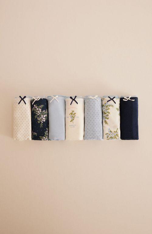 Pack 7 Calzóns Clásicas Algodón Flores Azul Women'Secret