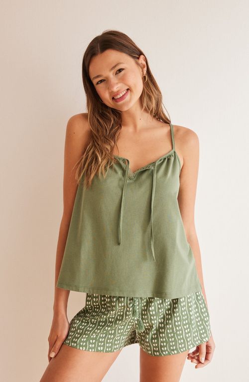 Pijama Corto Algodón Estampado Geométrico Beige Women'Secret