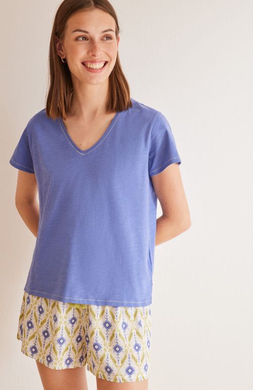 Polera 100% Algodón Flamé Azul Azul Women'Secret