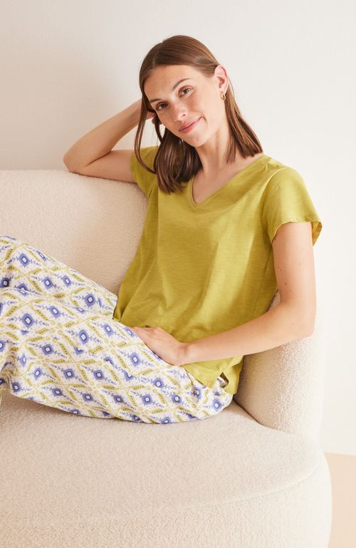 Polera 100% Algodón Flamé Verde Café Claro Women'Secret