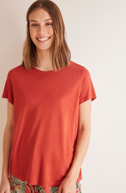 Polera Rojo Manga Corta Naranjo Women'Secret