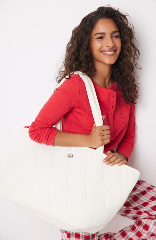 Bolso Blanco Nylon Acolchado Beige Women'Secret