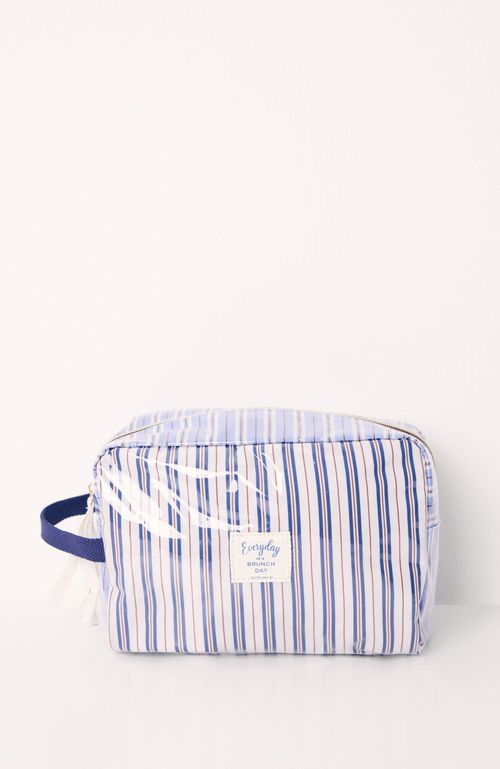 Neceser Grande Estampado Rayas Azul Claro Women'Secret