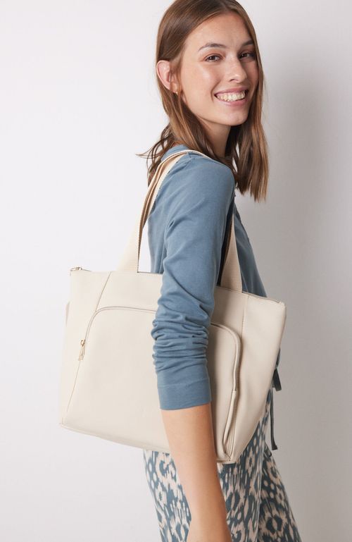 Bolso Grande Engomado Beige Arena Women'Secret