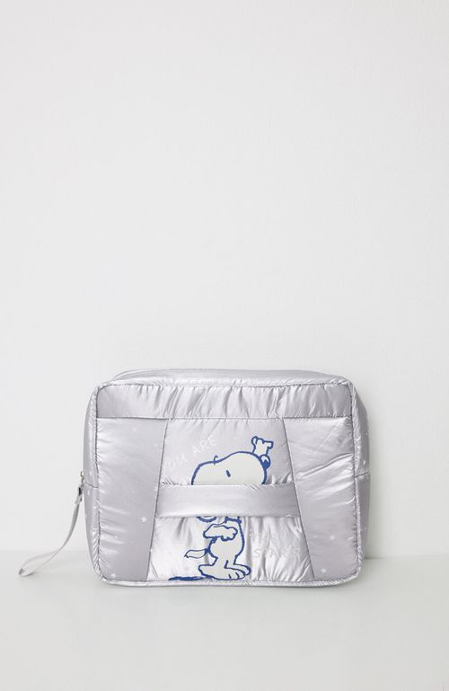 Neceser Mediano Nylon Acolchado Snoopy Gris Oscuro Women'Secret