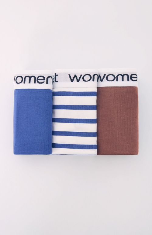 Pack 3 Calzones Clásicos Algodón Logo Azul Women'Secret
