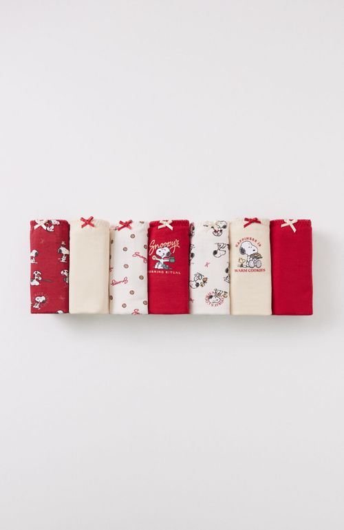 Pack 7 Calzones Anchos Algodón Snoopy Azul Claro Women'Secret