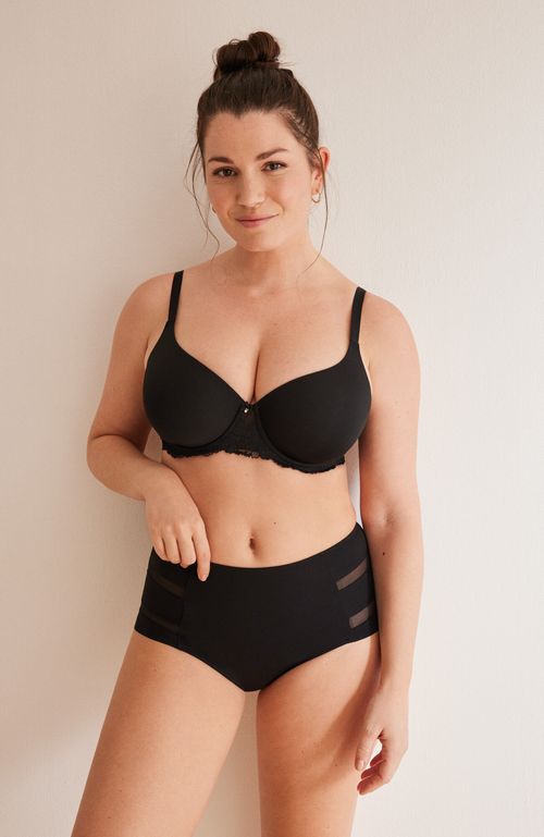 Calzón Reductor Alta Negra Tul Negro Women'Secret