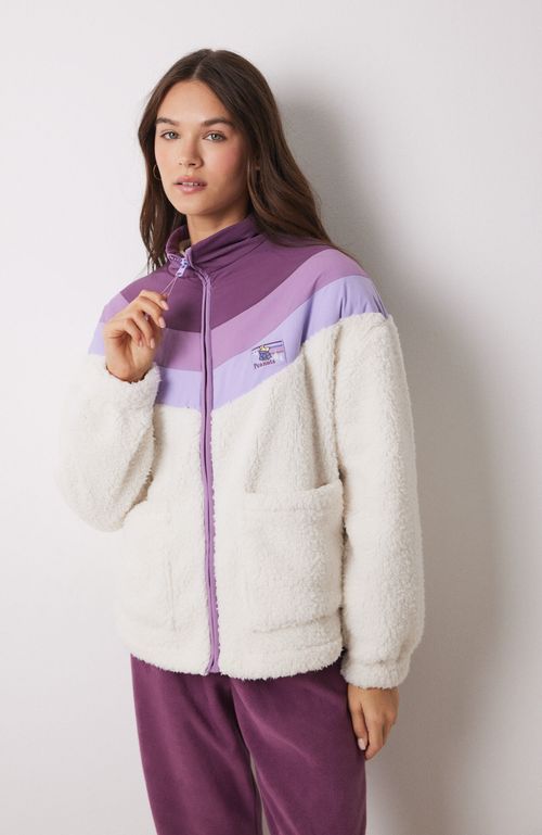 Bata Corta Borreguito Acolchado Snoopy Morado Women'Secret