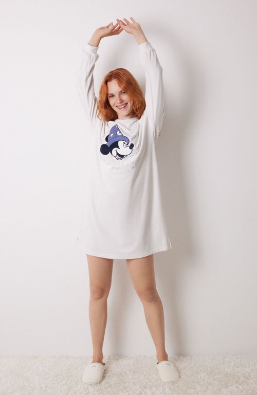 Camisón Corto Terciopelo Mickey Gris Oscuro Women'Secret