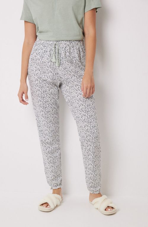 Pantalón Skinny 100% Algodón Print Flores Verde Women'Secret