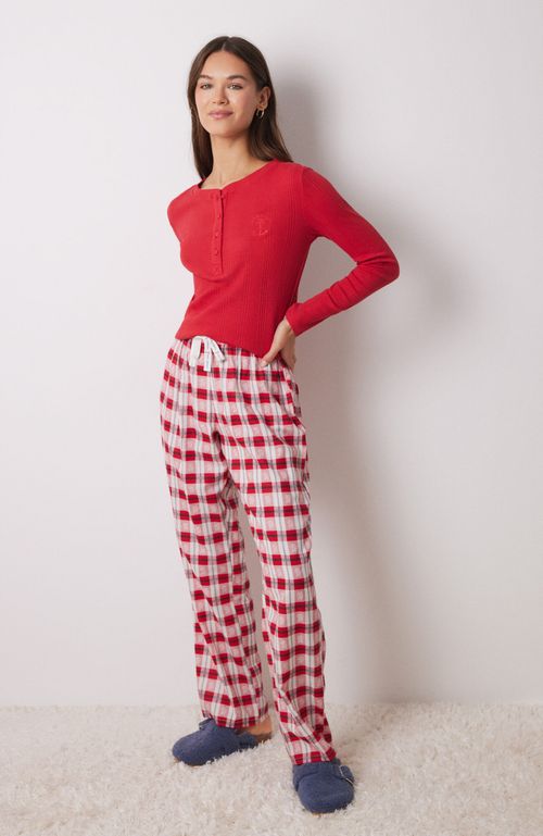 Pantalón Pijama Cuadros Rojo Rojo Women'Secret