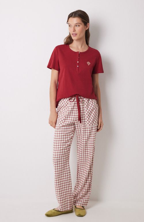Pantalón Pijama Cuadros Algodón Rojo Rojo Women'Secret