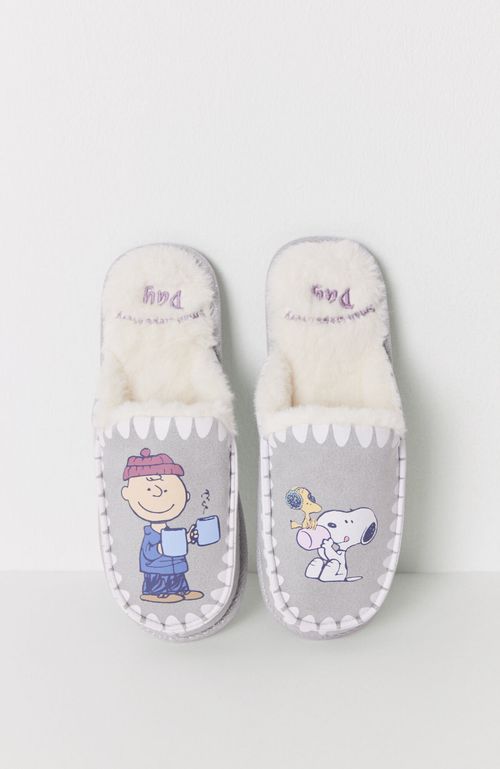 Pantuflas Pelo Snoopy Gris Gris Oscuro Women'Secret