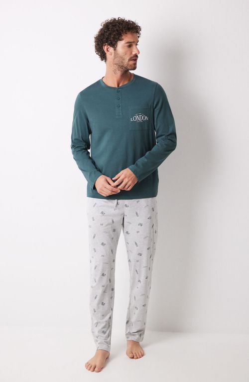 Pijama Largo Hombre 100% Algodón London Verde Women'Secret