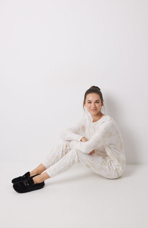 Pijama Largo 100% Algodón Harry Potter Beige Women'Secret