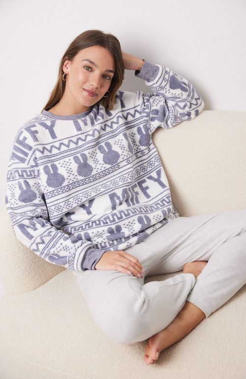 Pijama Largo Polar Miffy Morado Women'Secret