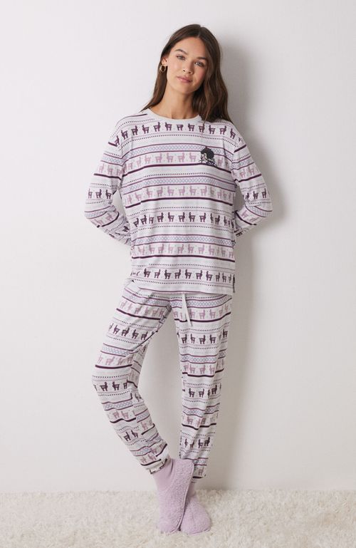 Pijama Largo Canalé Super Soft Mafalda Morado Women'Secret