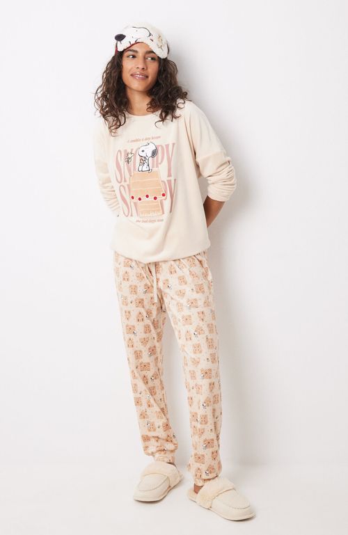 Pijama Largo Terciopelo Snoopy Arena Women'Secret