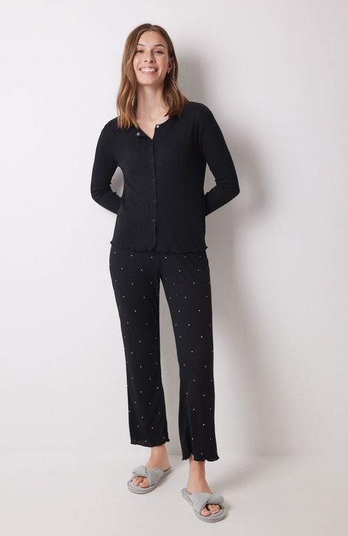 Conjunto Largo Canalé Negro Negro Women'Secret
