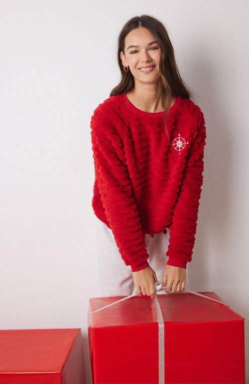 Pijama Largo Pelo Y Polar Fleece Rojo Women'Secret