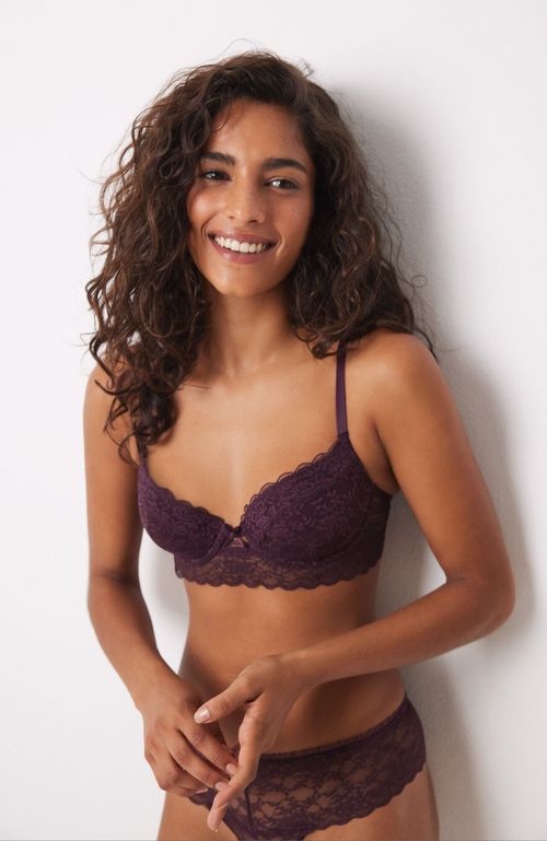 Beautiful Sostén Clásico Relleno Encaje Burdeo Morado Women'Secret