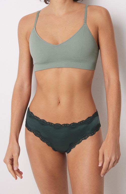 Calzón Brasileño Ancha Encaje Verde Azul Oscuro Women'Secret