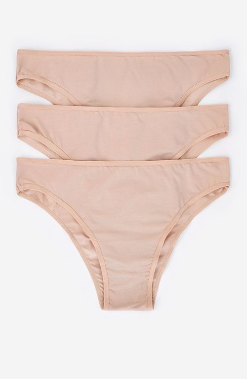 Pack 3 Calzones Brasilero Microfibra Beige Women'Secret My Essentials