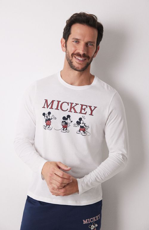 Pijama Largo Hombre 100% Algodón Mickey Beige Women'Secret