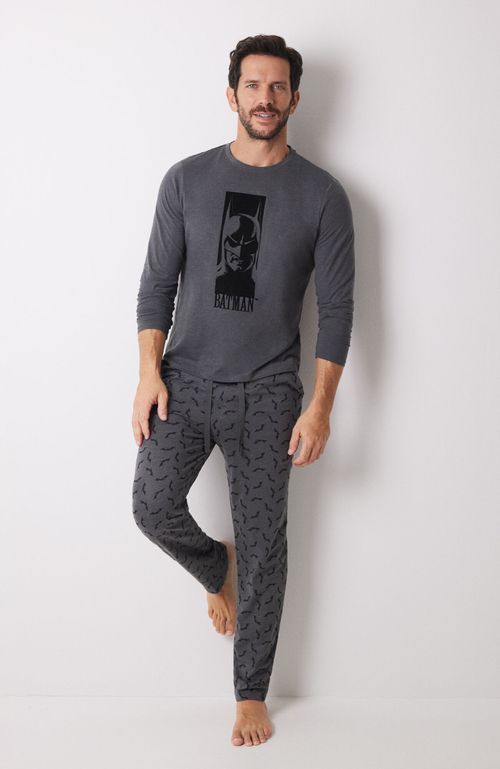 Pijama Largo Hombre 100% Algodón Batman Gris Women'Secret