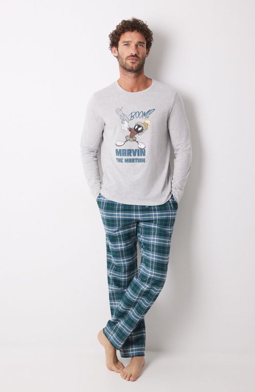 Pijama Largo Hombre 100% Algodón "Marvin" Gris Oscuro Women'Secret