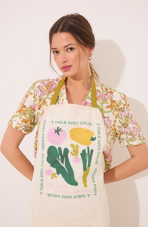 Delantal Algodón Print " Vegetales" Blanco Women'Secret