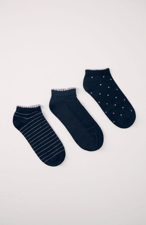 Pack 3 Calcetines Cortos Negrolúrex Negro Women'Secret