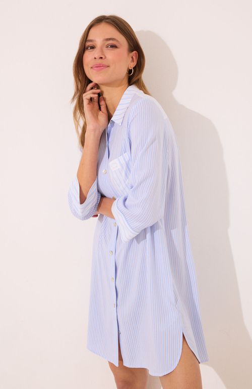 Camisola Corta Viscosa Rayas Azul Women'Secret