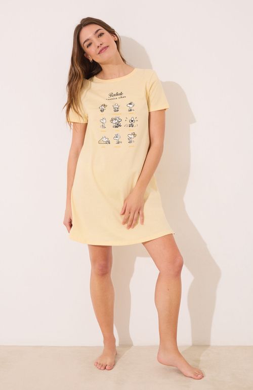 Camisón Corto Algodón Snoopy Amarillo Women'Secret